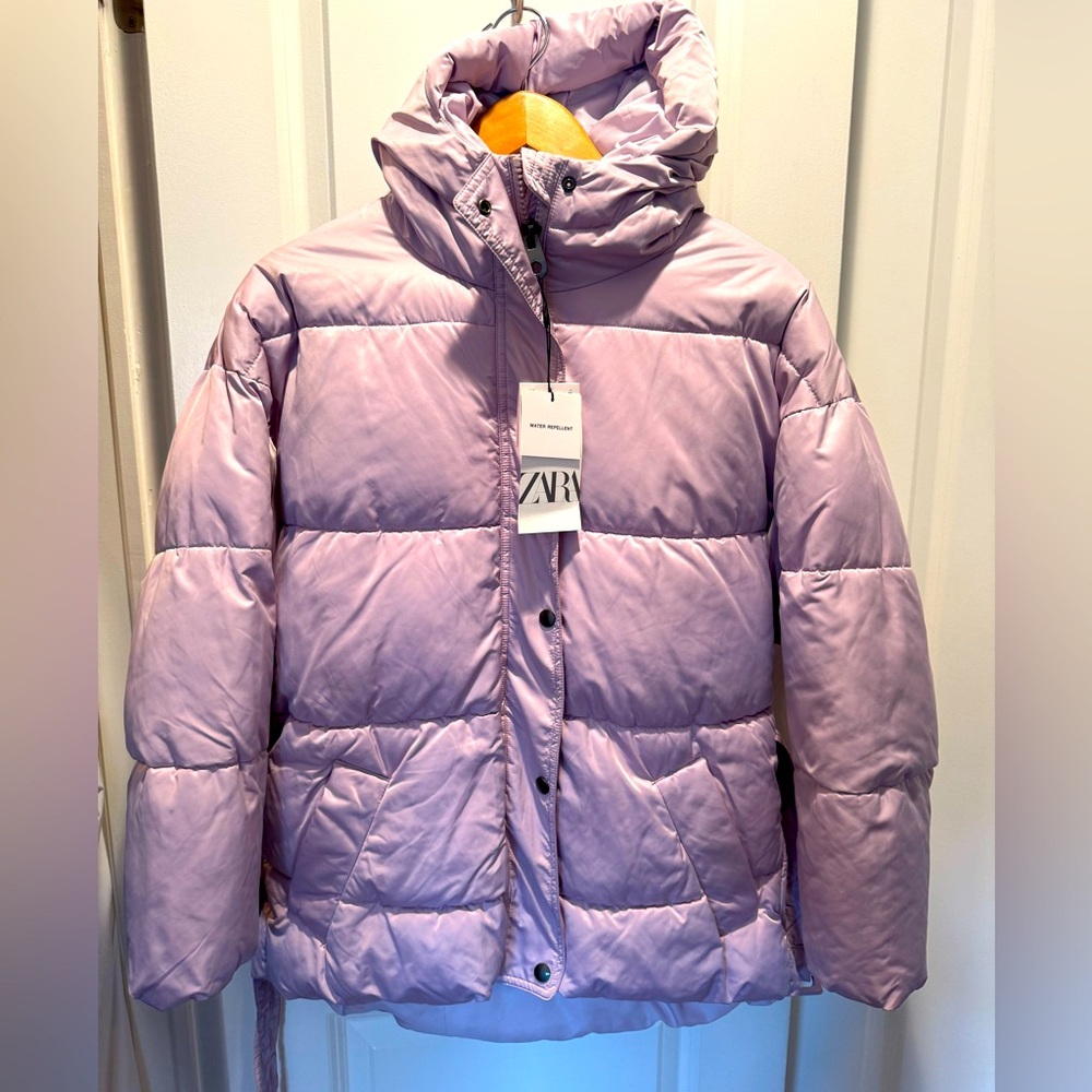 NWT - Zara Lavender Puffer Jacket